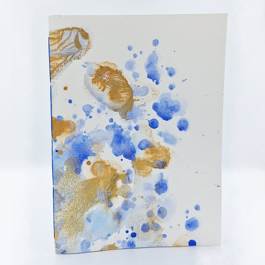 Notizbuch - Blanko - Blau-Gold A