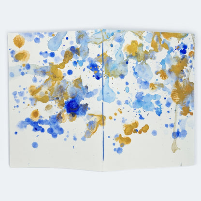 Notizbuch - Blanko - Blau-Gold B